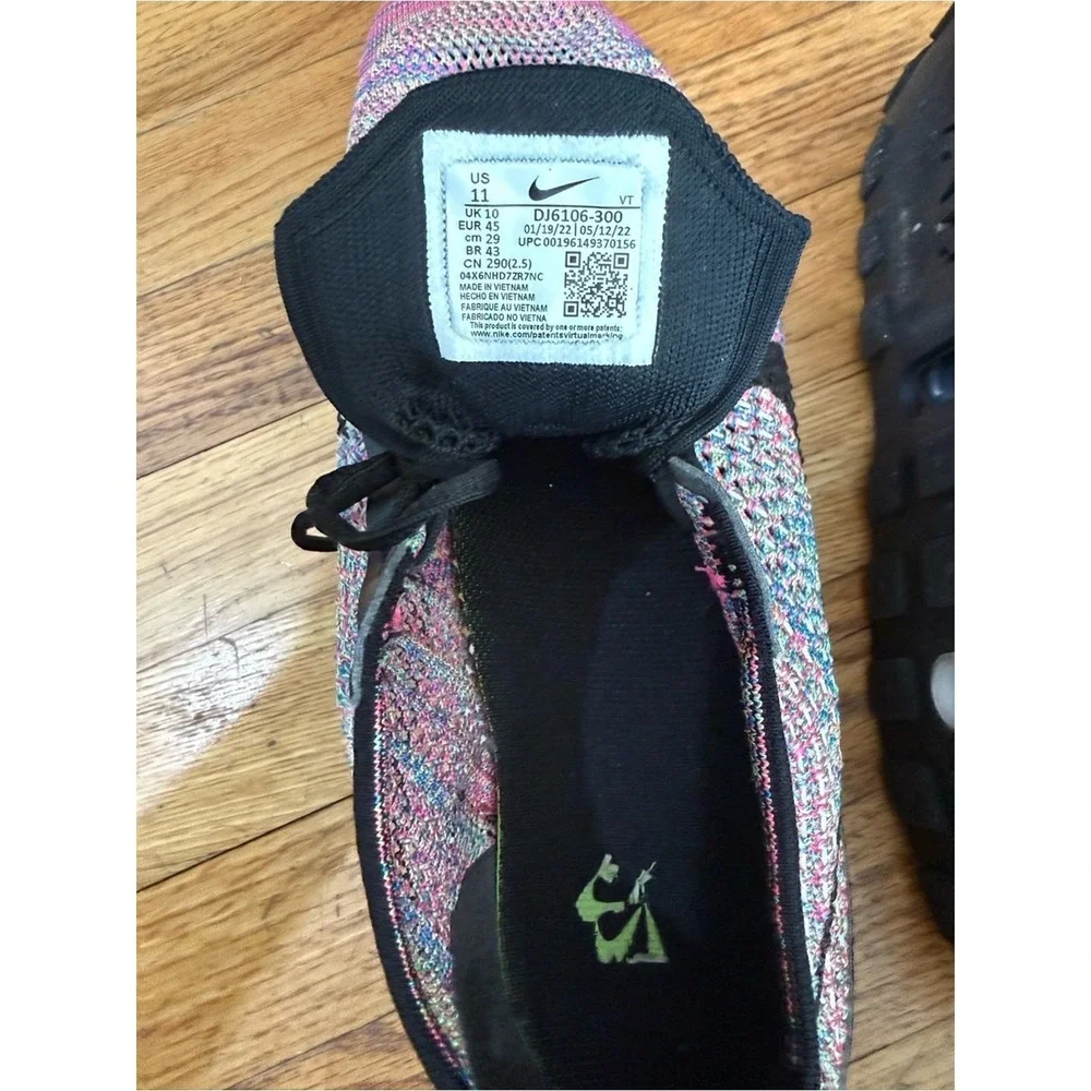 Nike Air Max Flyknit Racer Ghost Green Black Pink Running Shoes Men's Size 11